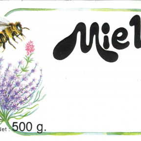 Etiquettes gommées FLEUR/AB Miel 500/250g 100p