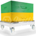 Chariot PVC avec plateau inox sur roulettes pour hausse