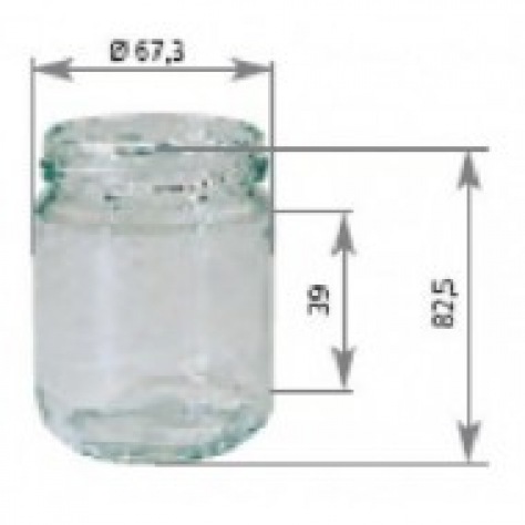 Pot verre rond 250g sans couvercle 100 p