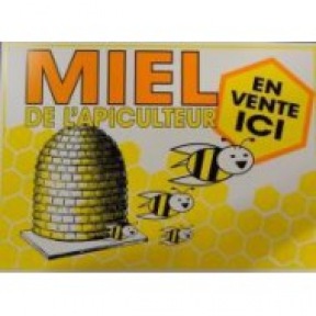 Enseigne Miel de l'apiculeur en vente ici 35/25 cm